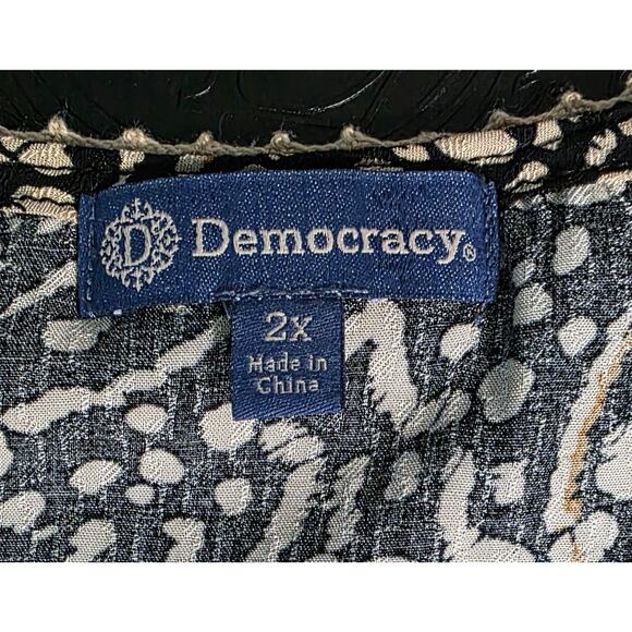 Democracy Womens Top Boho 3/4 Sleeve Size 2X - Picture 4 of 6